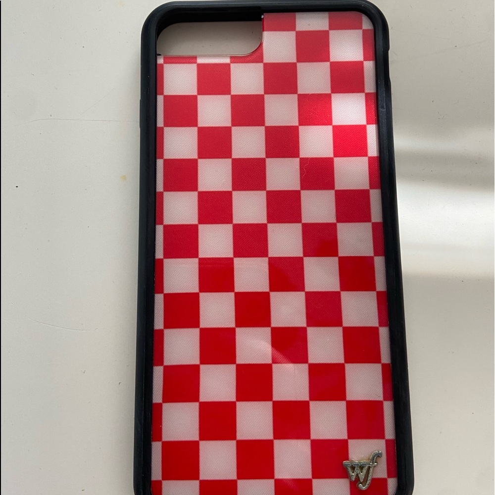 red and white checkered wildflower case